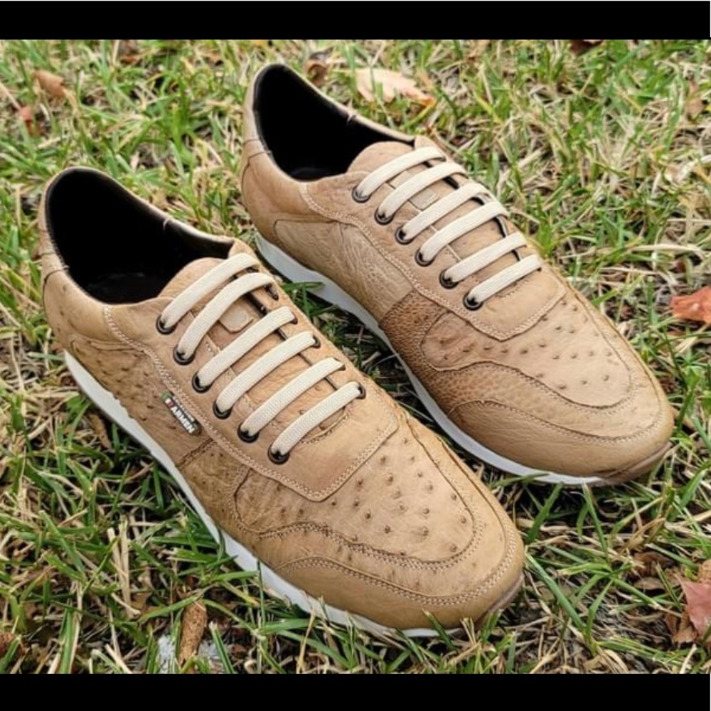 Authentic ostrich leather shoes